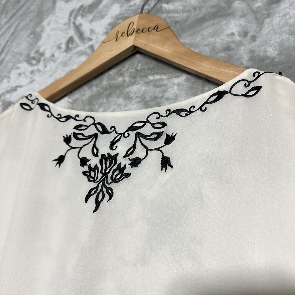 NWT Deadstock 90s Papell Boutique Evening Silk Tunic Womens 8 Ivory Whimsigoth - Picture 16 of 16
